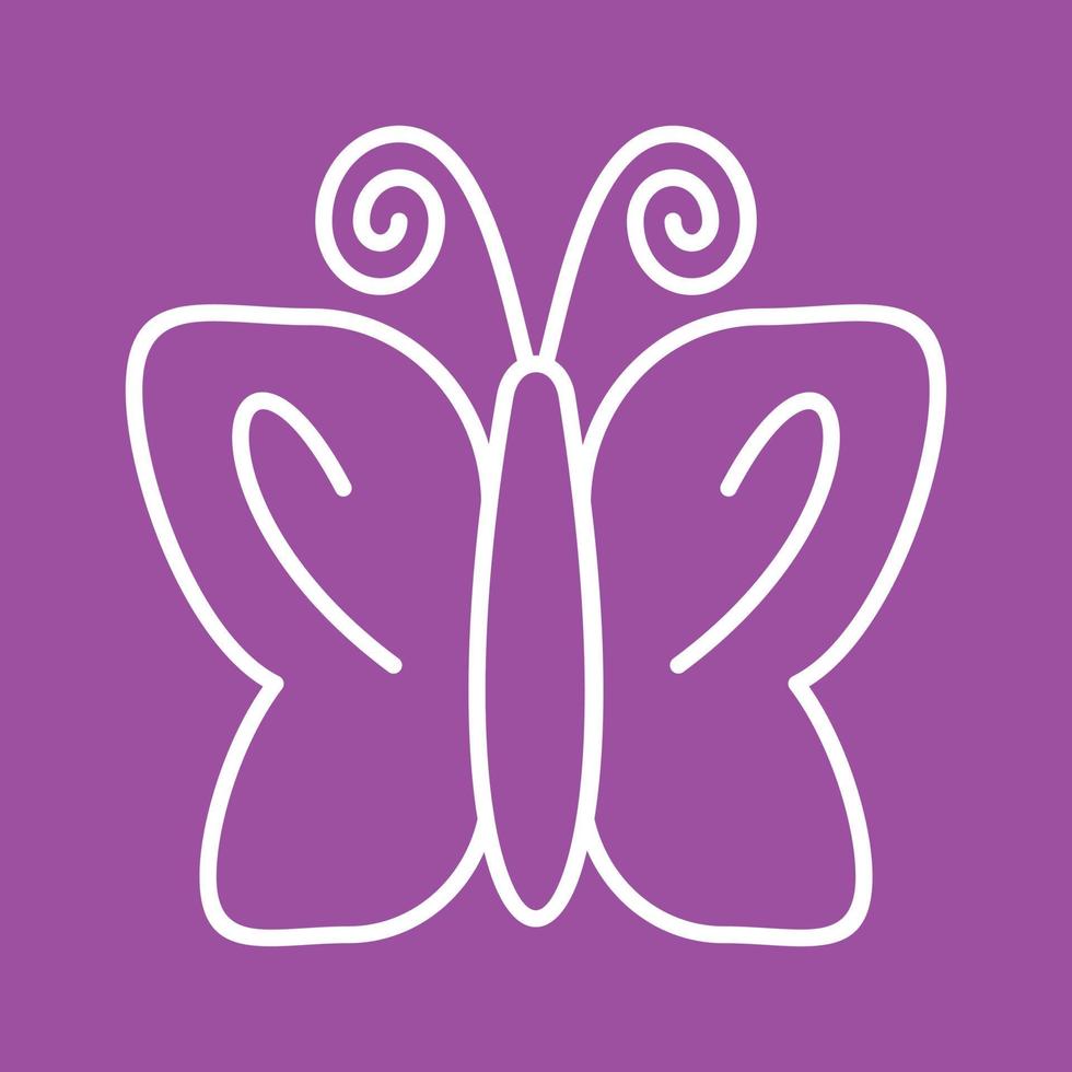 icône de fond de couleur de ligne papillon ii vecteur