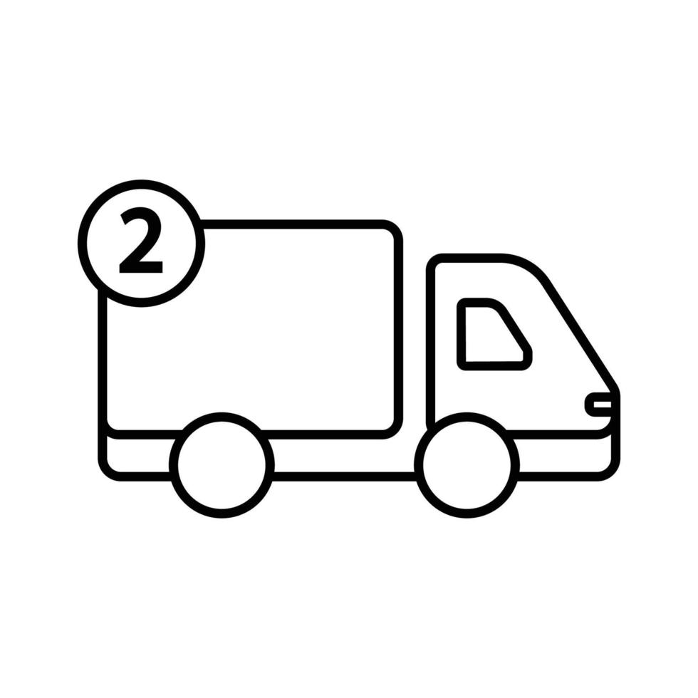 illustration d'icône de camion de livraison avec numéro. adapté à l'icône de suivi. icône liée à la logistique, à la livraison. style d'icône de ligne. conception de vecteur simple modifiable