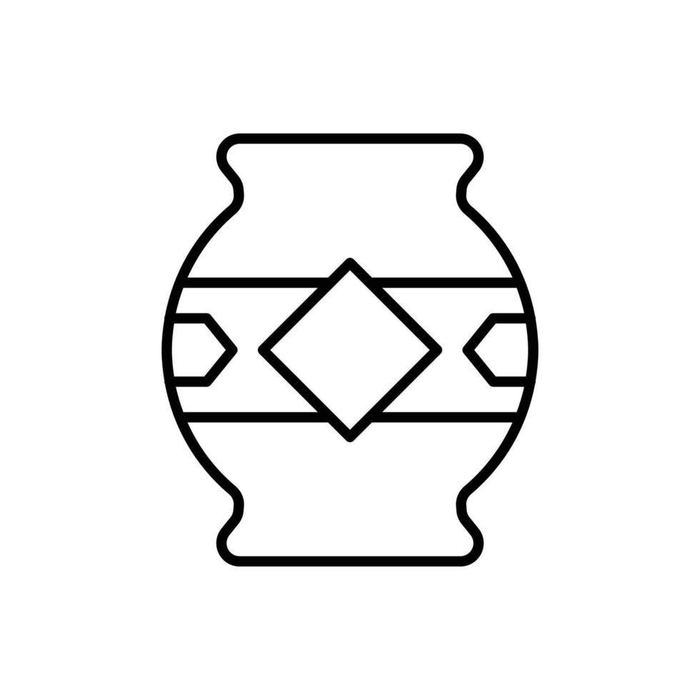 illustration d'icône en céramique décorative chinoise et japonaise. icône liée au nouvel an lunaire. traditionnel asiatique. style d'icône de ligne. conception de vecteur simple modifiable