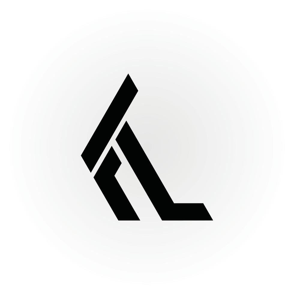 lettre initiale abstraite logo fl ou lf en couleur noire isolé sur fond blanc appliqué pour le logo de l'agence sportive convient également aux marques ou sociétés ayant le nom initial lf ou fl. vecteur