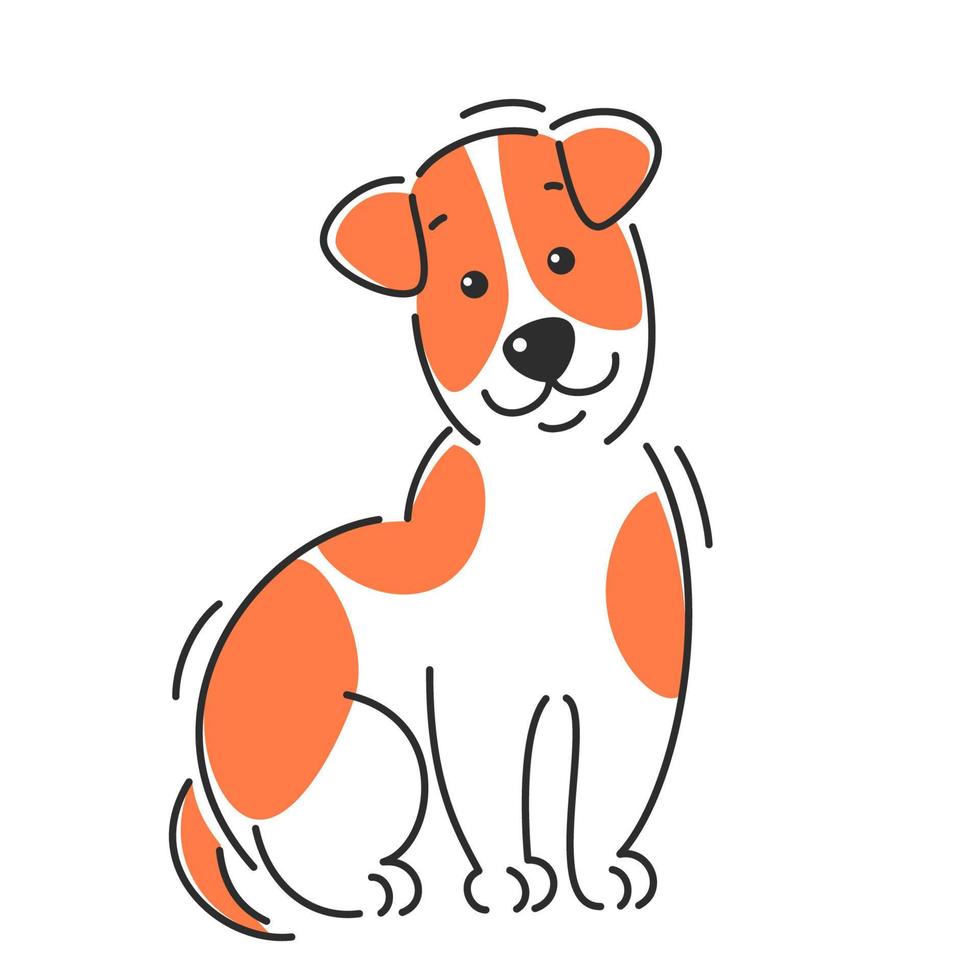 chien jack russell terrier. illustration vectorielle de dessin animé vecteur