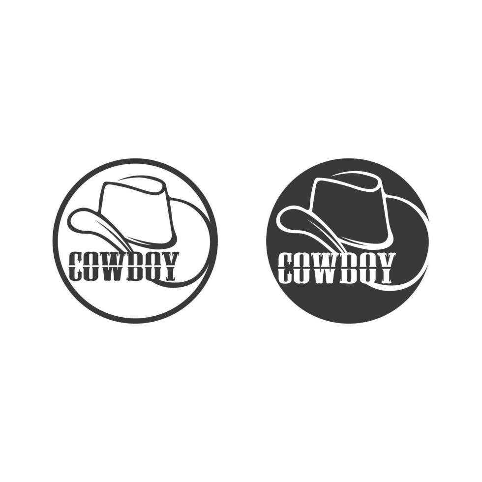 modèle de conception de vecteur icône logo chapeau de cowboy