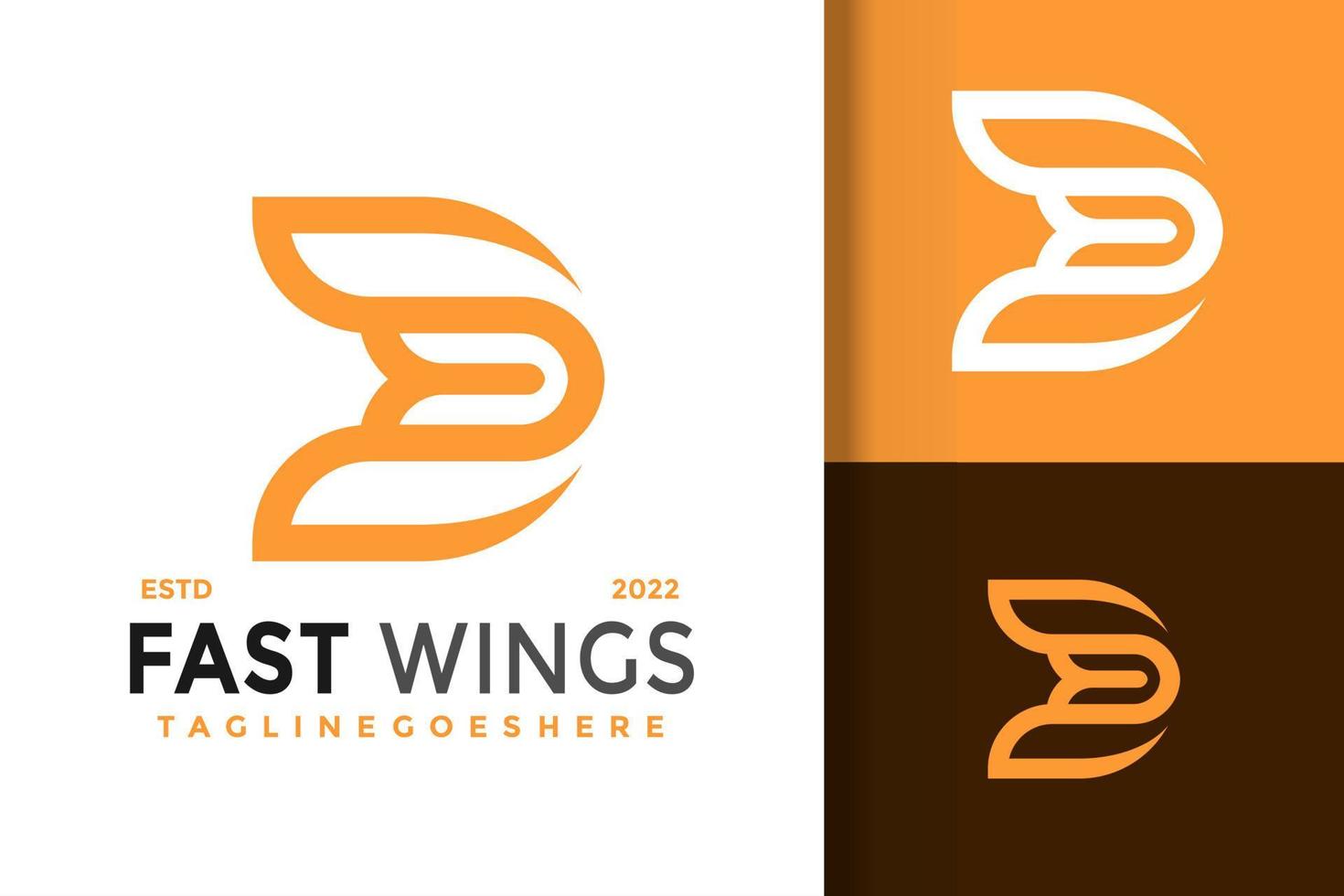lettre d ailes rapides logo design modèle d'illustration vectorielle vecteur