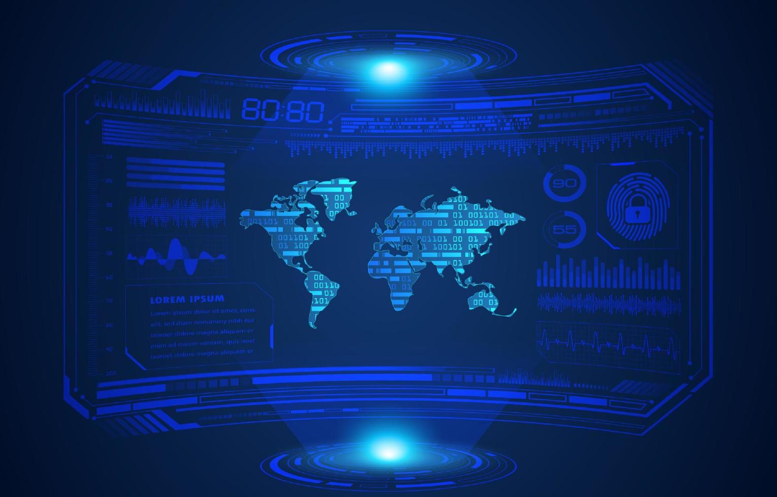 fond décran de technologie hud moderne vecteur