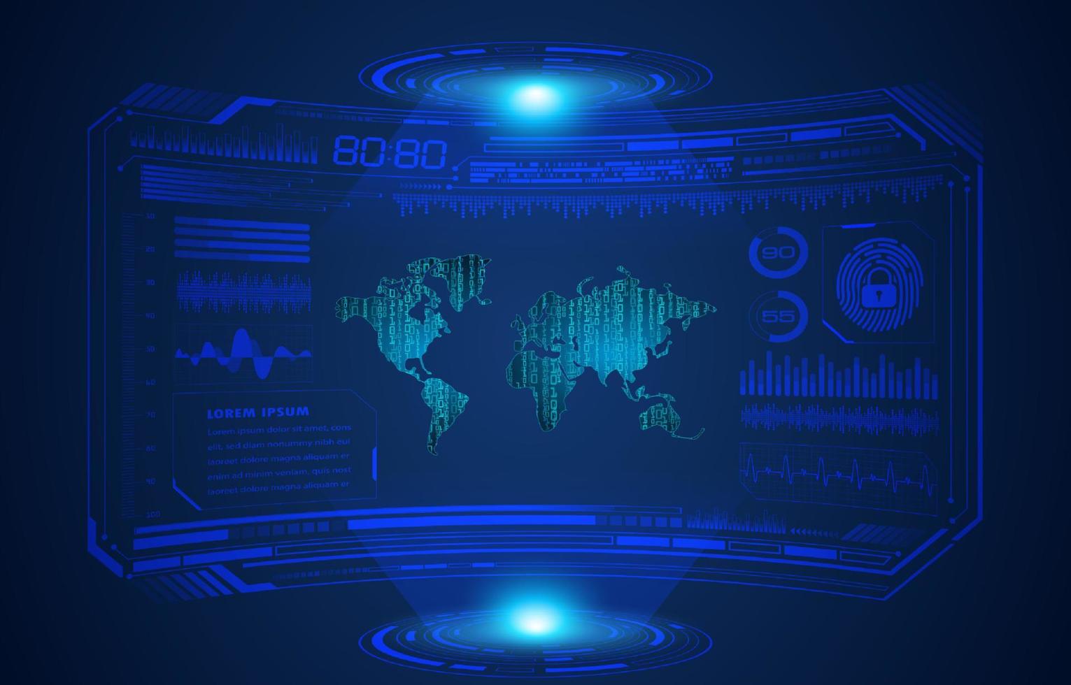 fond décran de technologie hud moderne vecteur