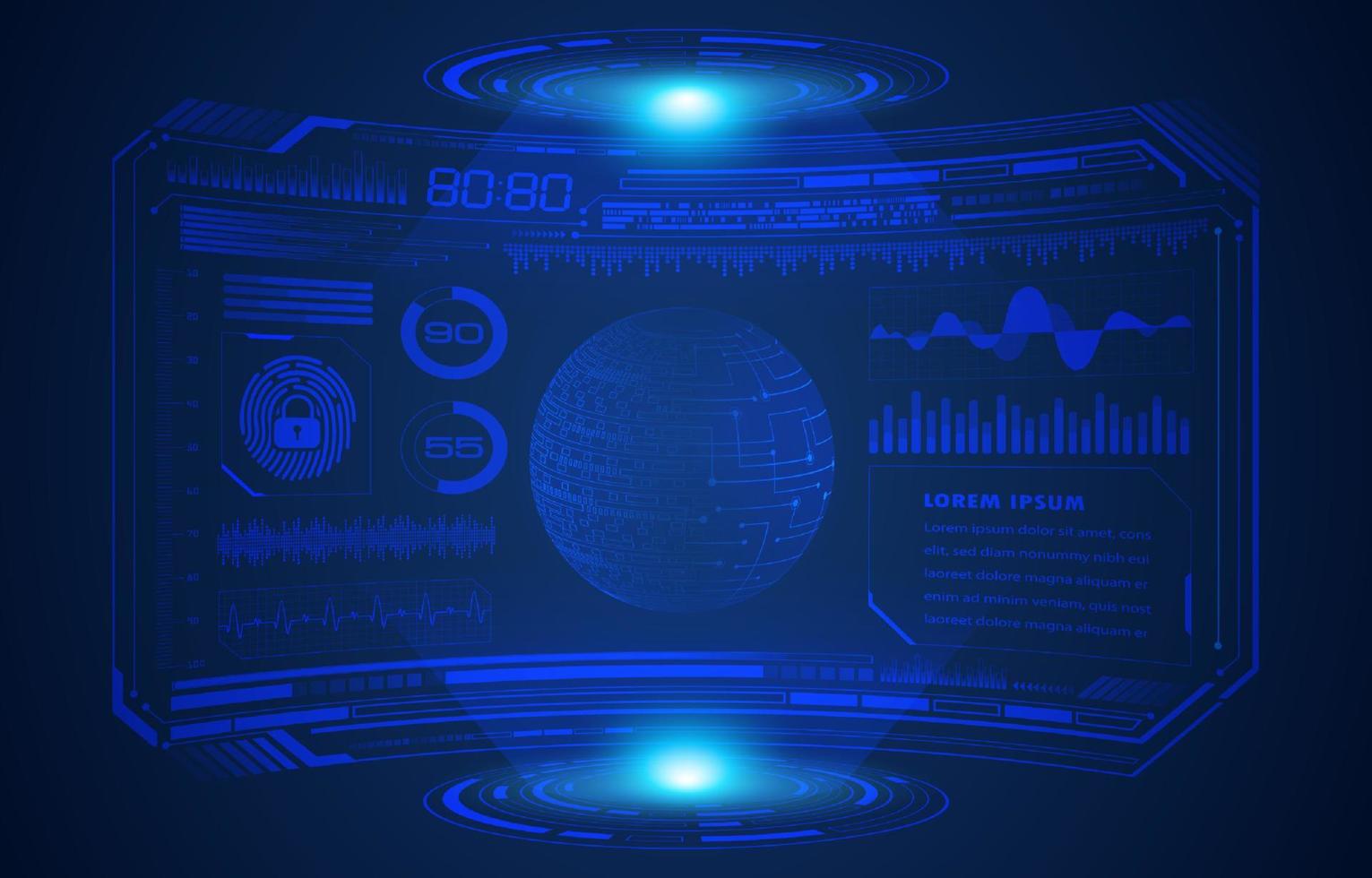 fond décran de technologie hud moderne vecteur