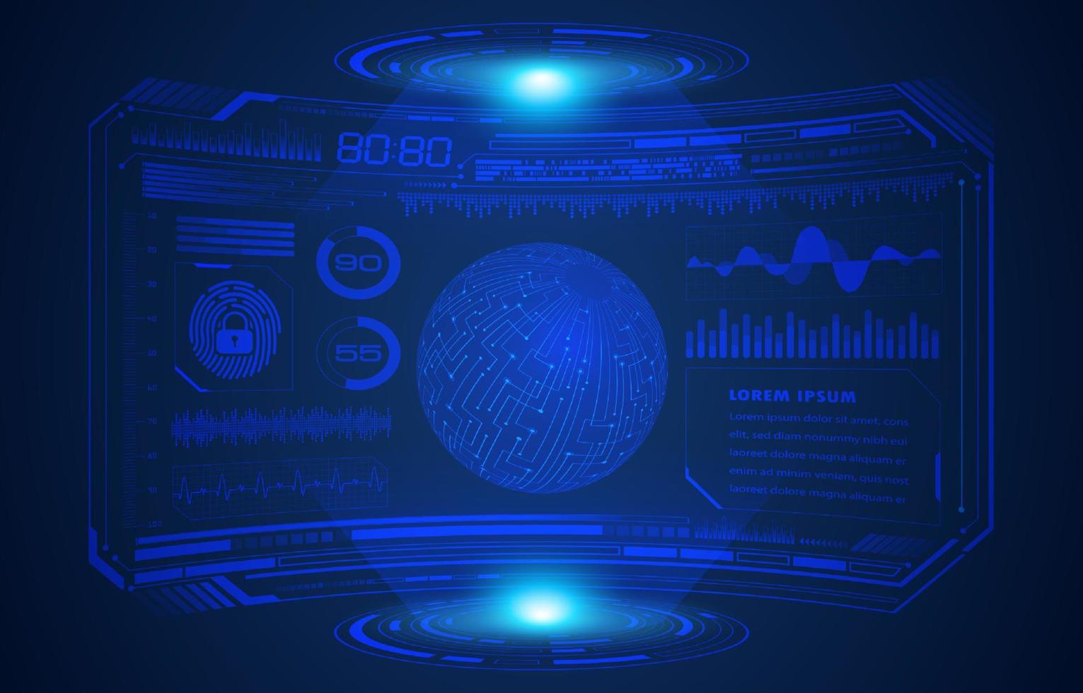 fond décran de technologie hud moderne vecteur