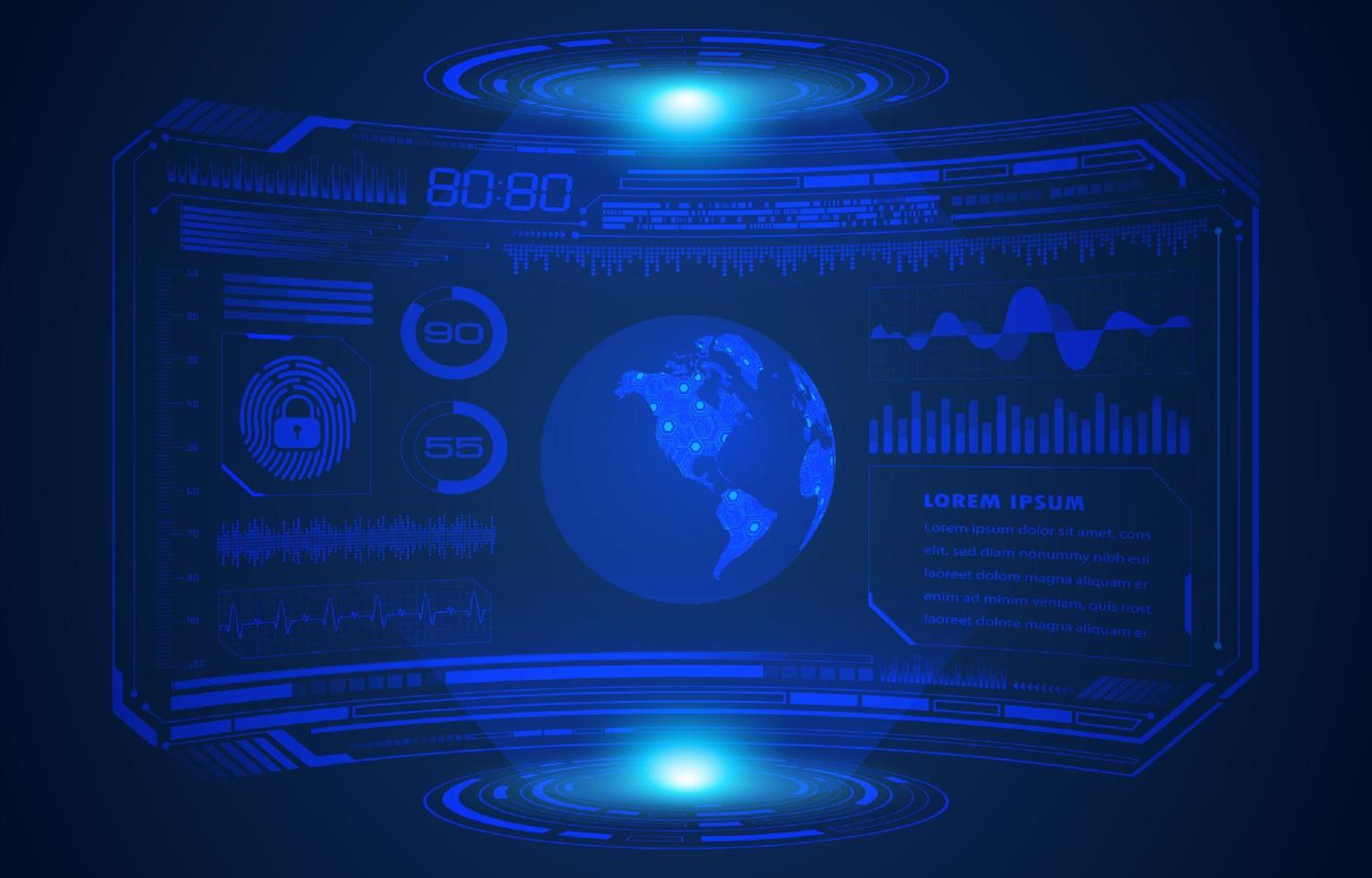 fond décran de technologie hud moderne vecteur