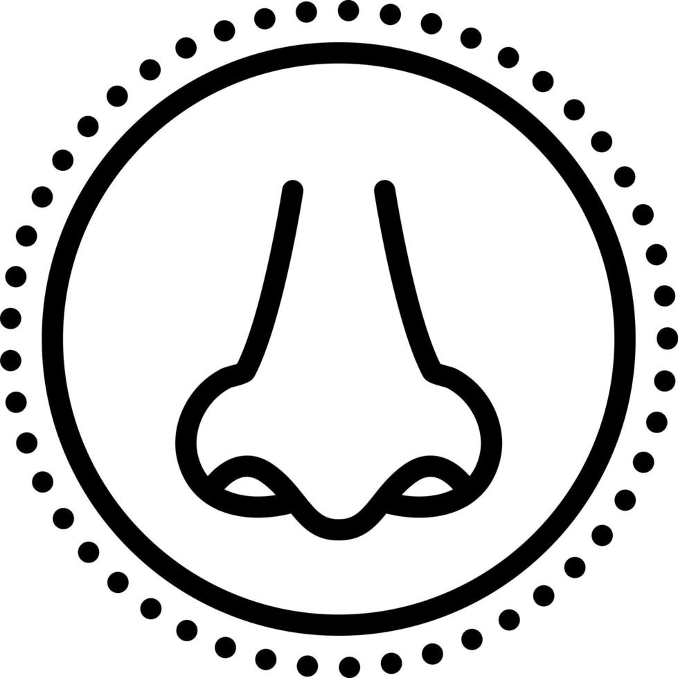 icône de ligne pour le nez vecteur