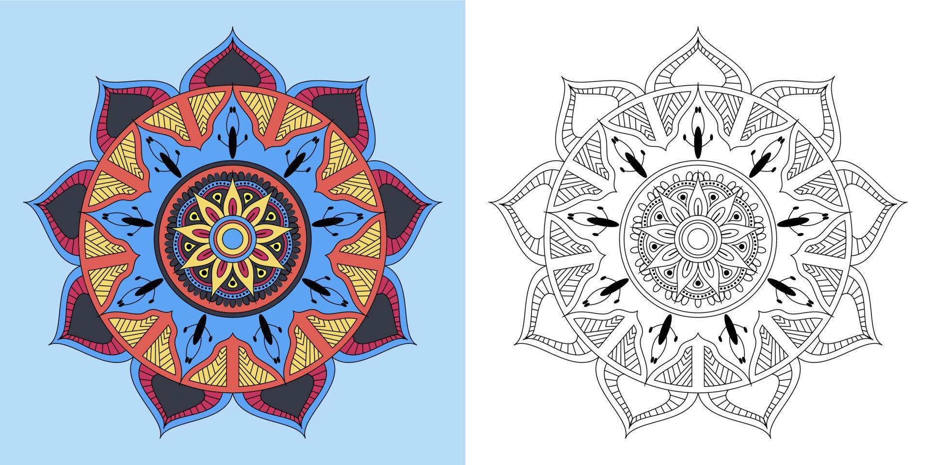 mandala d'ornement rond décoratif. mandala, vecteur, conception, motif, arrière-plan, fleur, bannière, mariage, mode, vintage, art, or, ramadan, vecteur