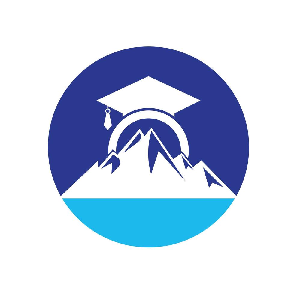 modèle d'icône de conception de logo d'éducation de montagne. inspiration de conception de logo de casquette déducation de montagne vecteur