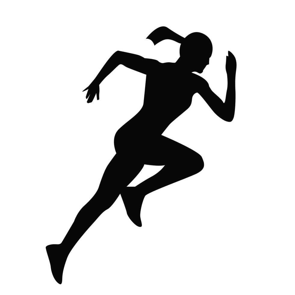 femme, coureur, silhouette, vecteur, conception vecteur