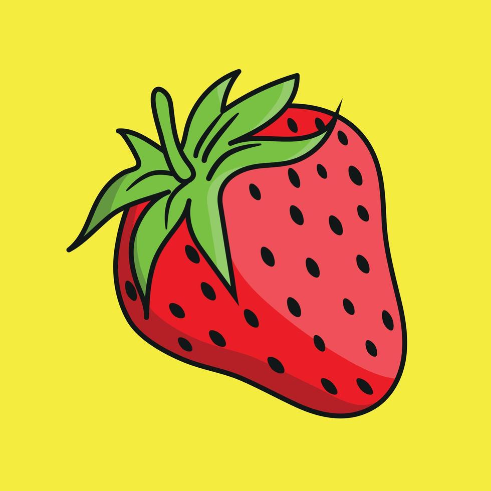 illustration de fraise - vecteur de fruits - dessin de fraise