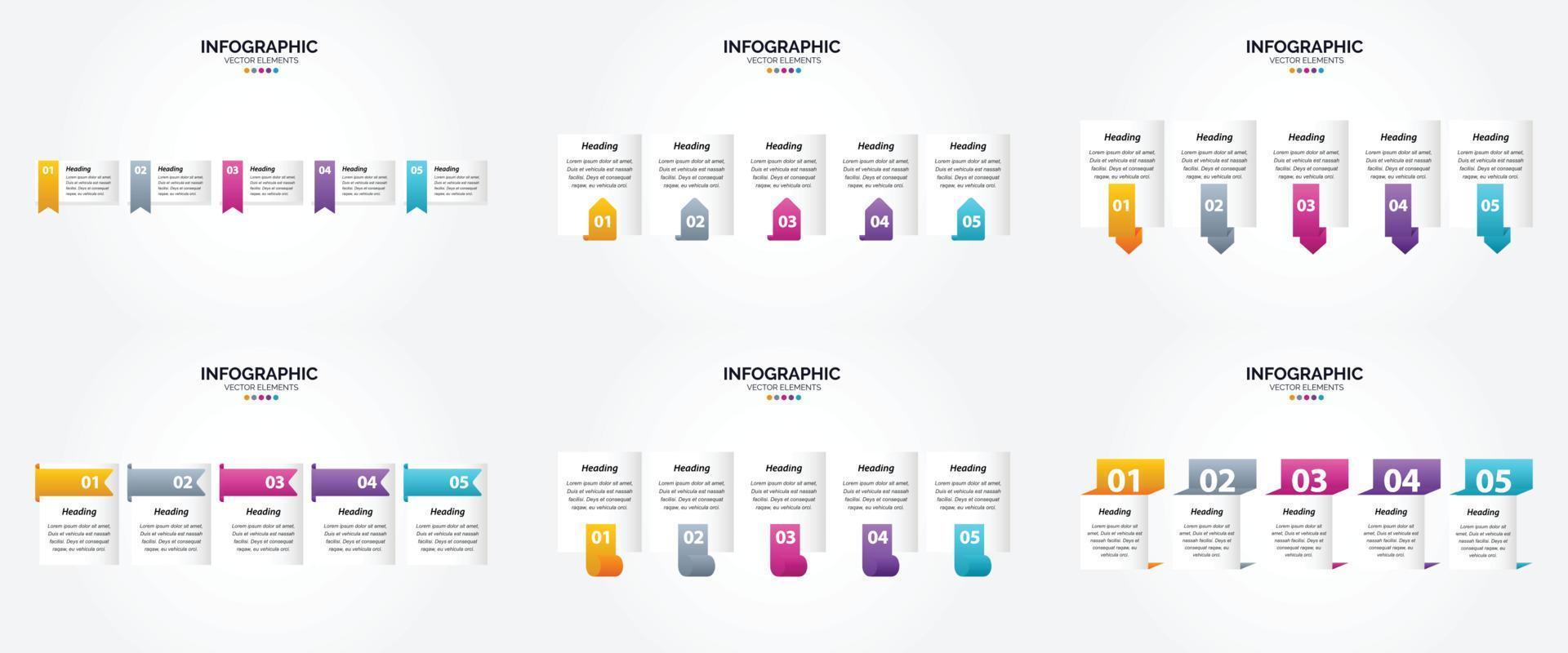 ensemble de conception plate d'infographie d'illustration vectorielle pour la brochure publicitaire et le magazine vecteur