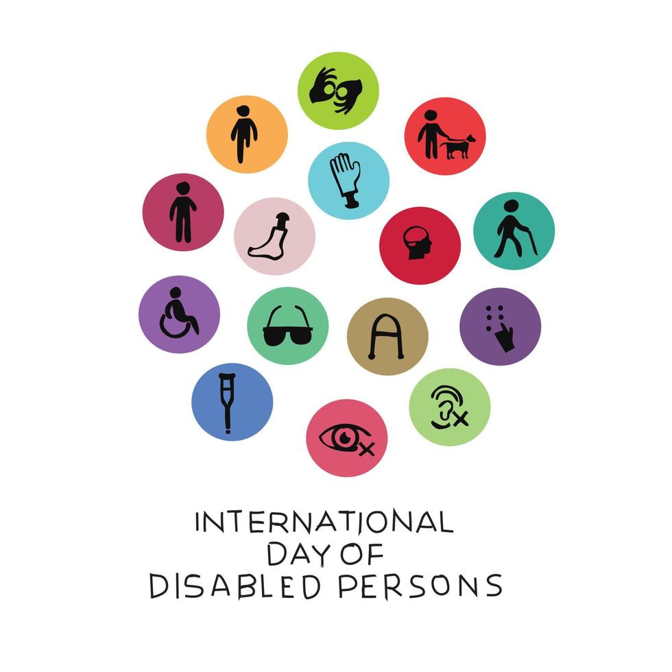 journée internationale des personnes handicapées illustration vectorielle vecteur