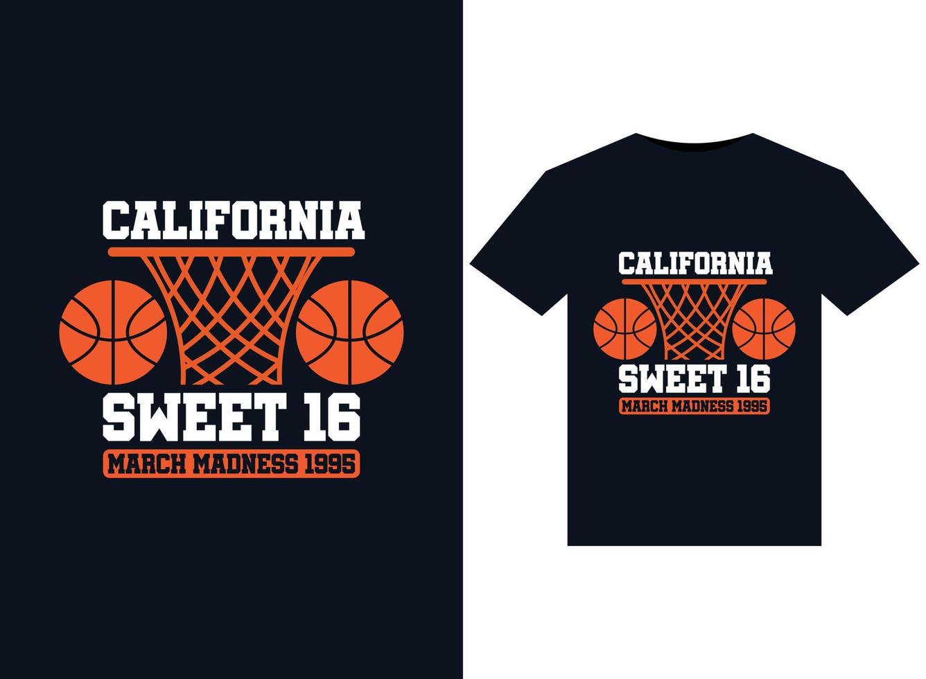 california sweet 16 mars madness 1995 illustrations pour la conception de t-shirts prêts à imprimer vecteur