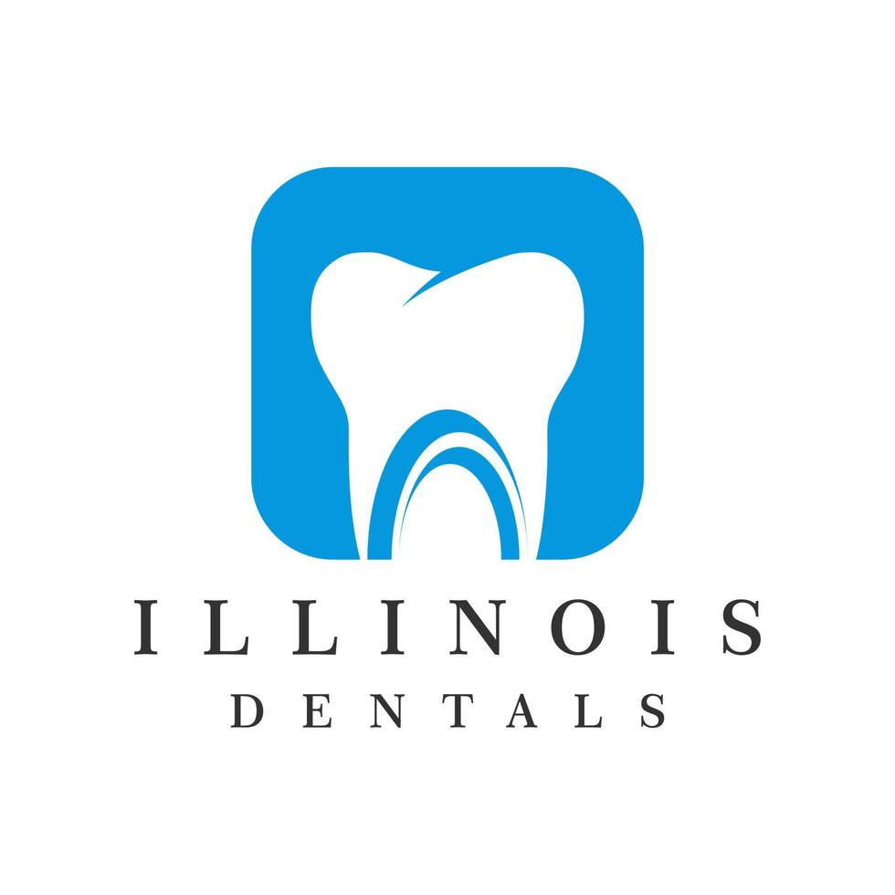 vecteur de conception de logo dentaire illinois