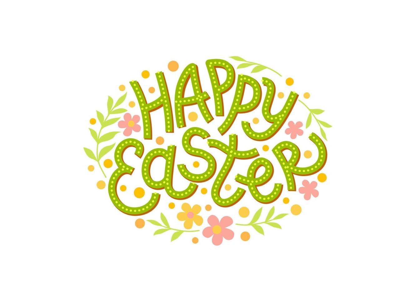 lettrage - Joyeuses Pâques. illustration vectorielle de vacances étiquette calligraphie. vecteur
