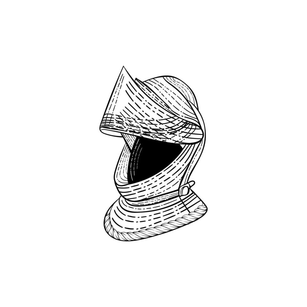 conception d'illustration de guerrier de protection de casque vecteur