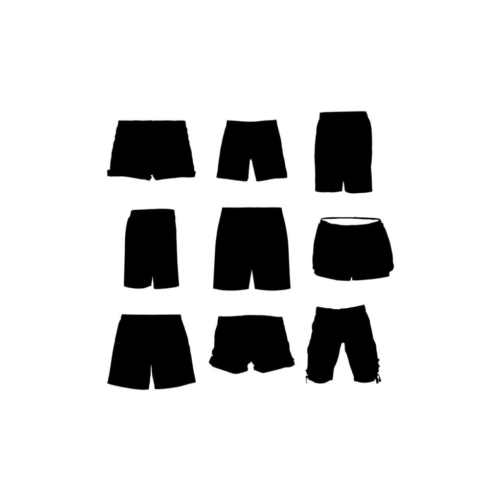 conception de jeu d'icônes de pantalons courts vecteur