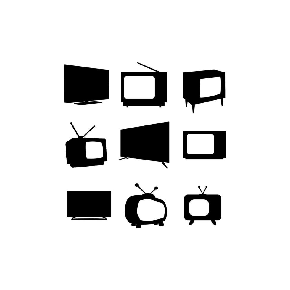 conception d'icône de jeu de collection de télévision vecteur