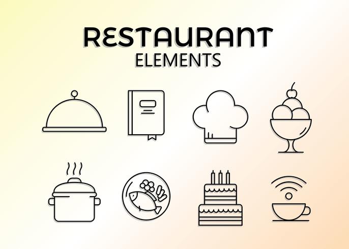 Vecteur gratuit d'éléments de restaurant