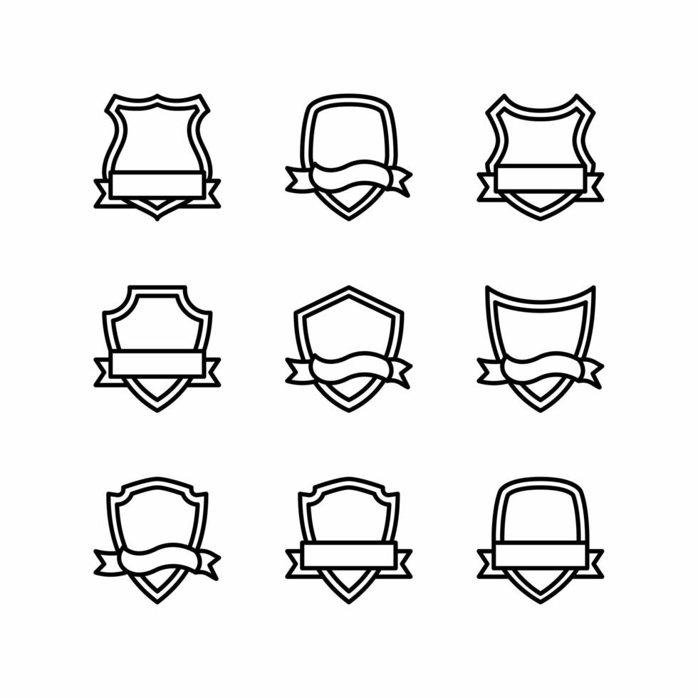 modèle d'icône de bouclier avec ruban. illustration vectorielle stock. vecteur
