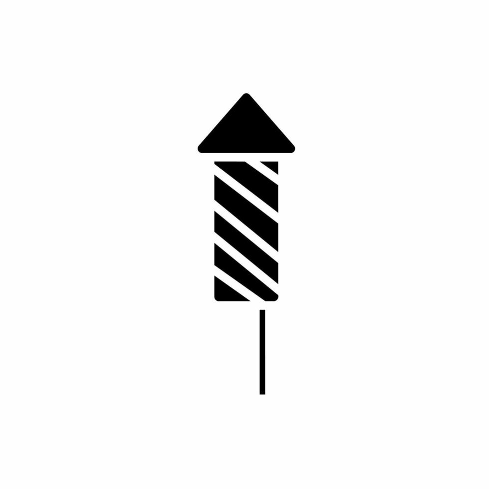 illustration noire et blanche de l'icône de feux d'artifice de fusée. vecteur de stock.