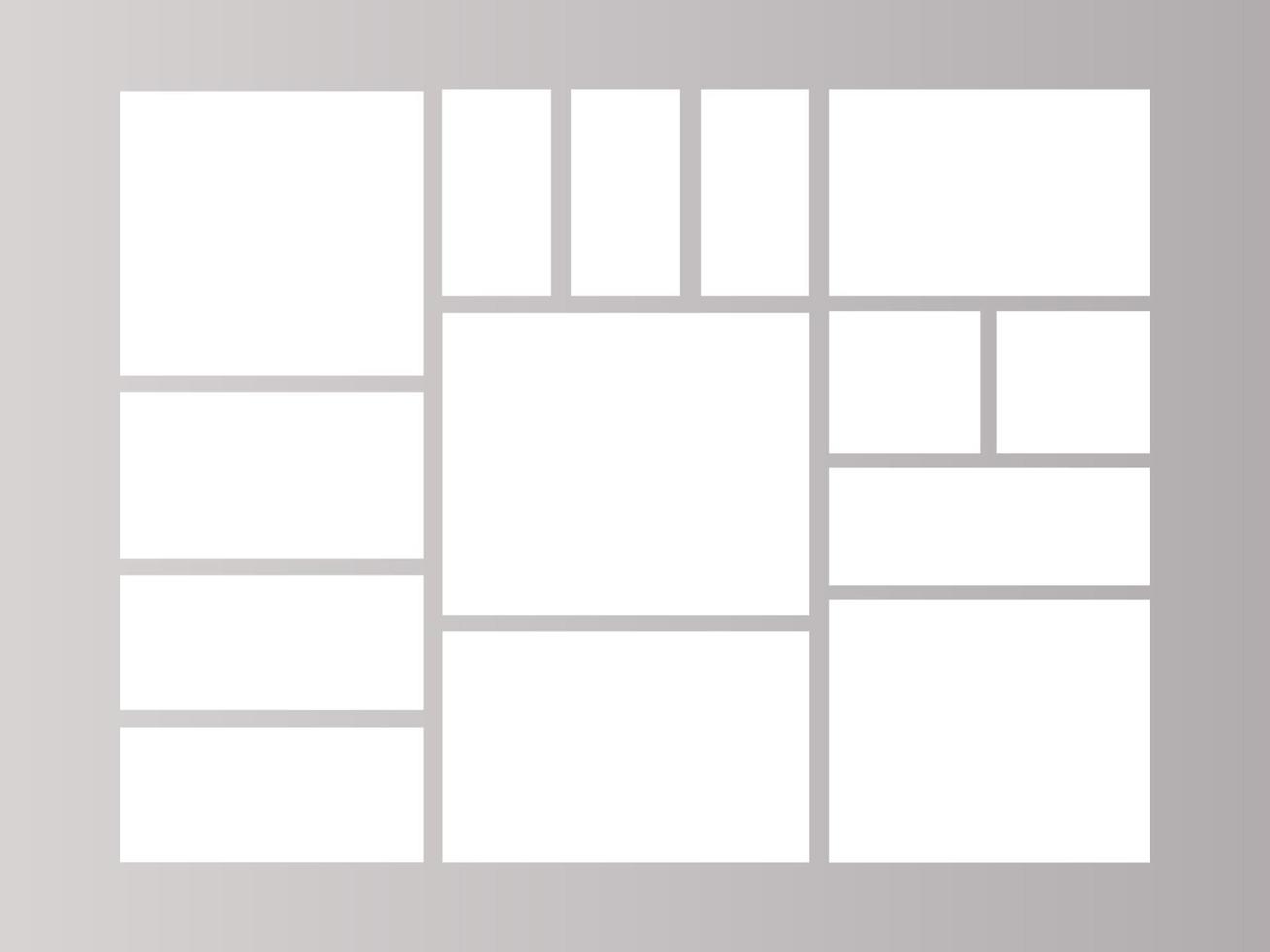 Modèle de collage cadre photo moodboard grille illustration vectorielle vecteur