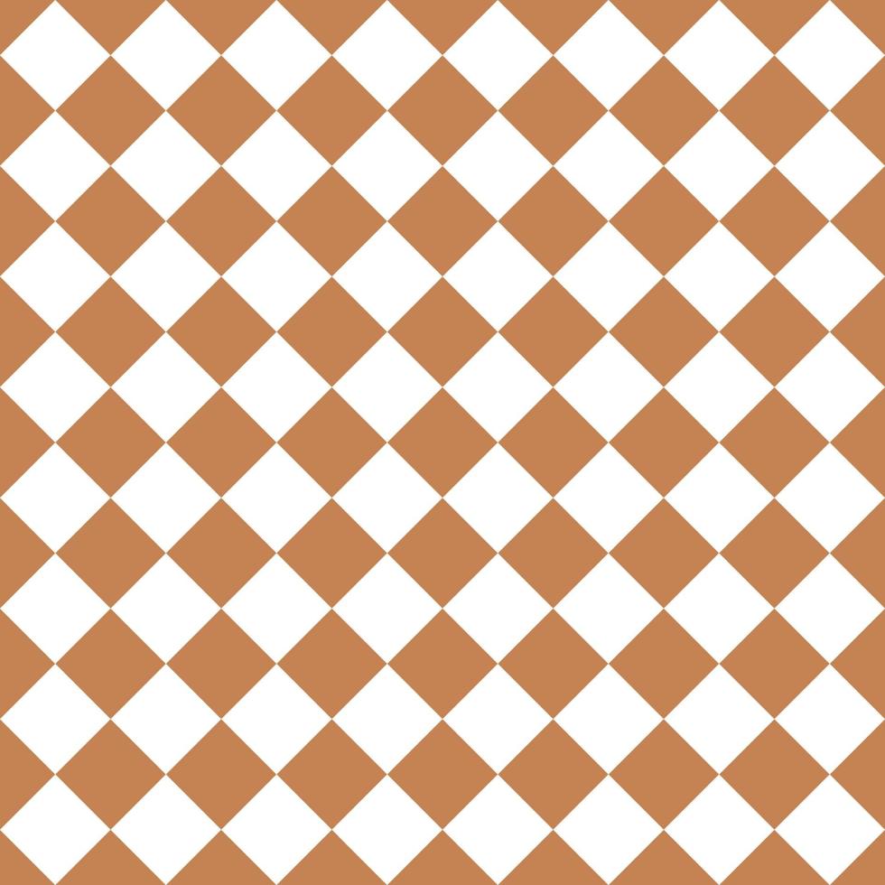 motif à carreaux et carrés en diagonale sans couture marron et blanc vecteur