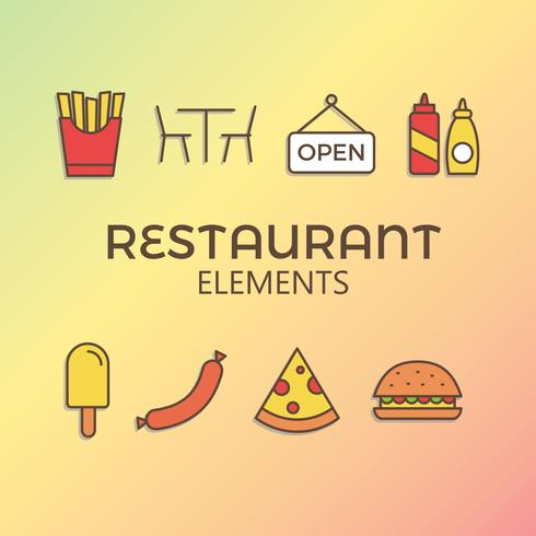 Vecteur gratuit d'éléments de restaurant