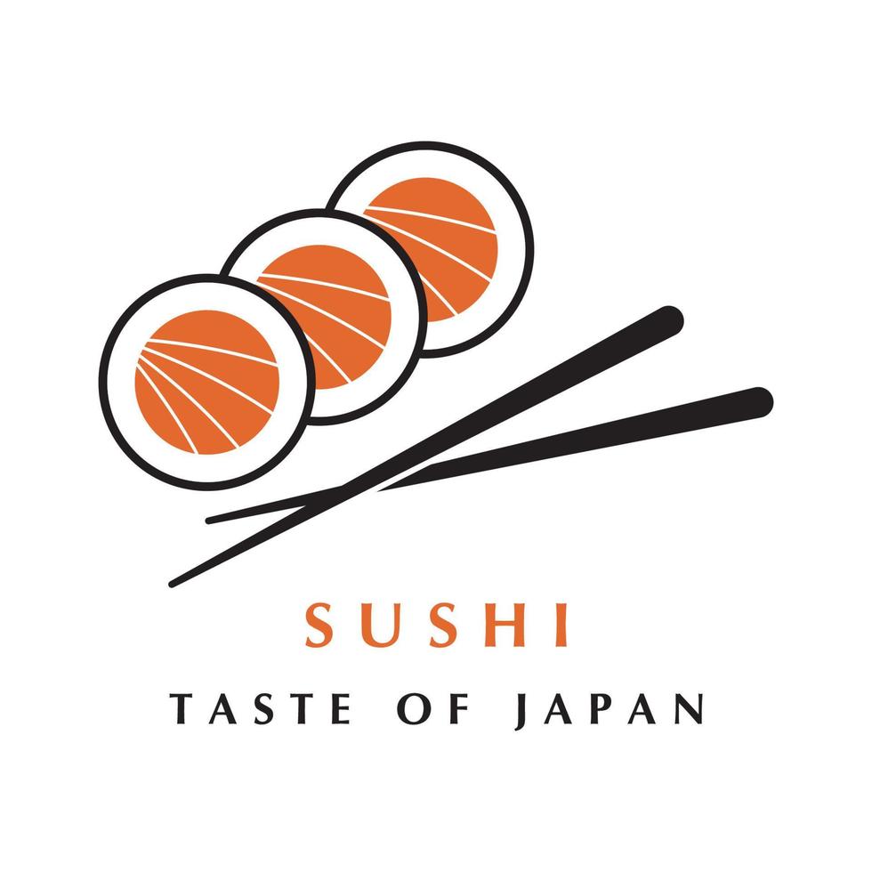 vecteur de logo de sushi avec modèle de slogan