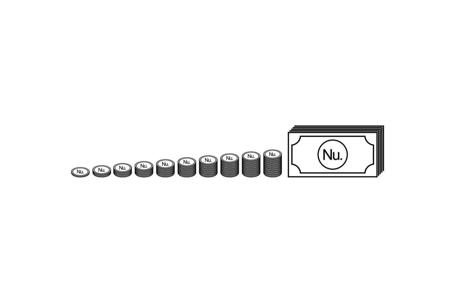 symbole monétaire du bhoutan, icône ngultrum bhoutanais, signe btn. illustration vectorielle vecteur