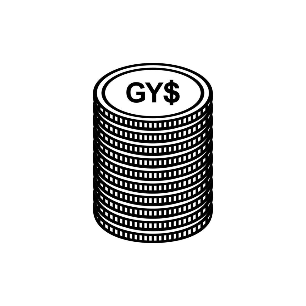 devise de la guyane, icône du dollar guyanais, signe gyd. illustration vectorielle vecteur
