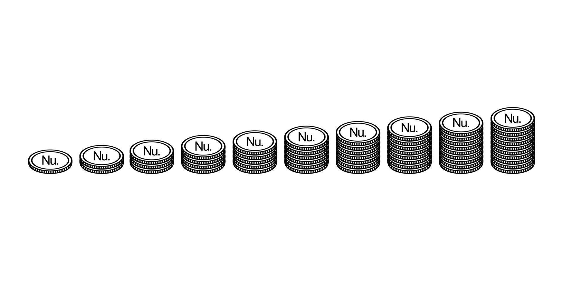 symbole monétaire du bhoutan, icône ngultrum bhoutanais, signe btn. illustration vectorielle vecteur