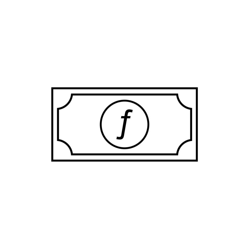symbole monétaire aruba, icône florin aruba, signe awg. illustration vectorielle vecteur