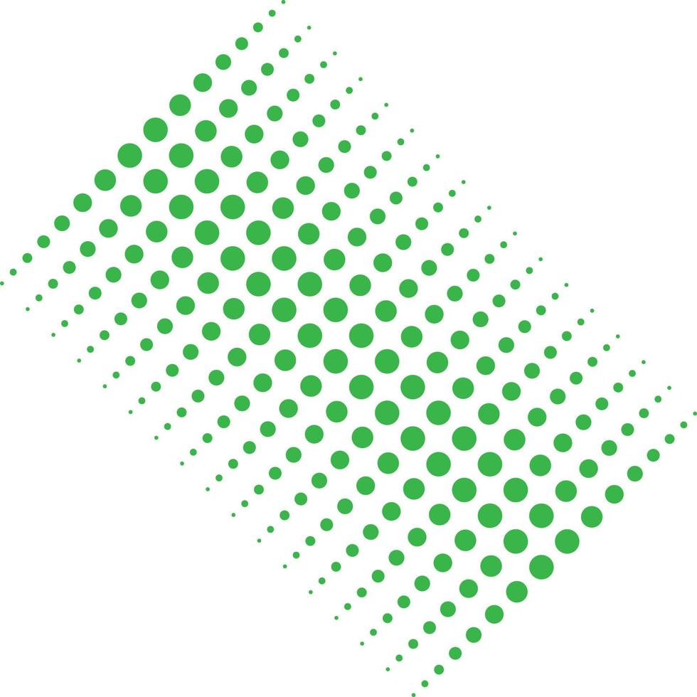 eps10 illustration de motif en pointillé de demi-teinte vecteur vert isolé sur fond blanc. motif abstrait géométrique circulaire dans un style moderne simple et plat pour la conception de votre site Web et votre application mobile