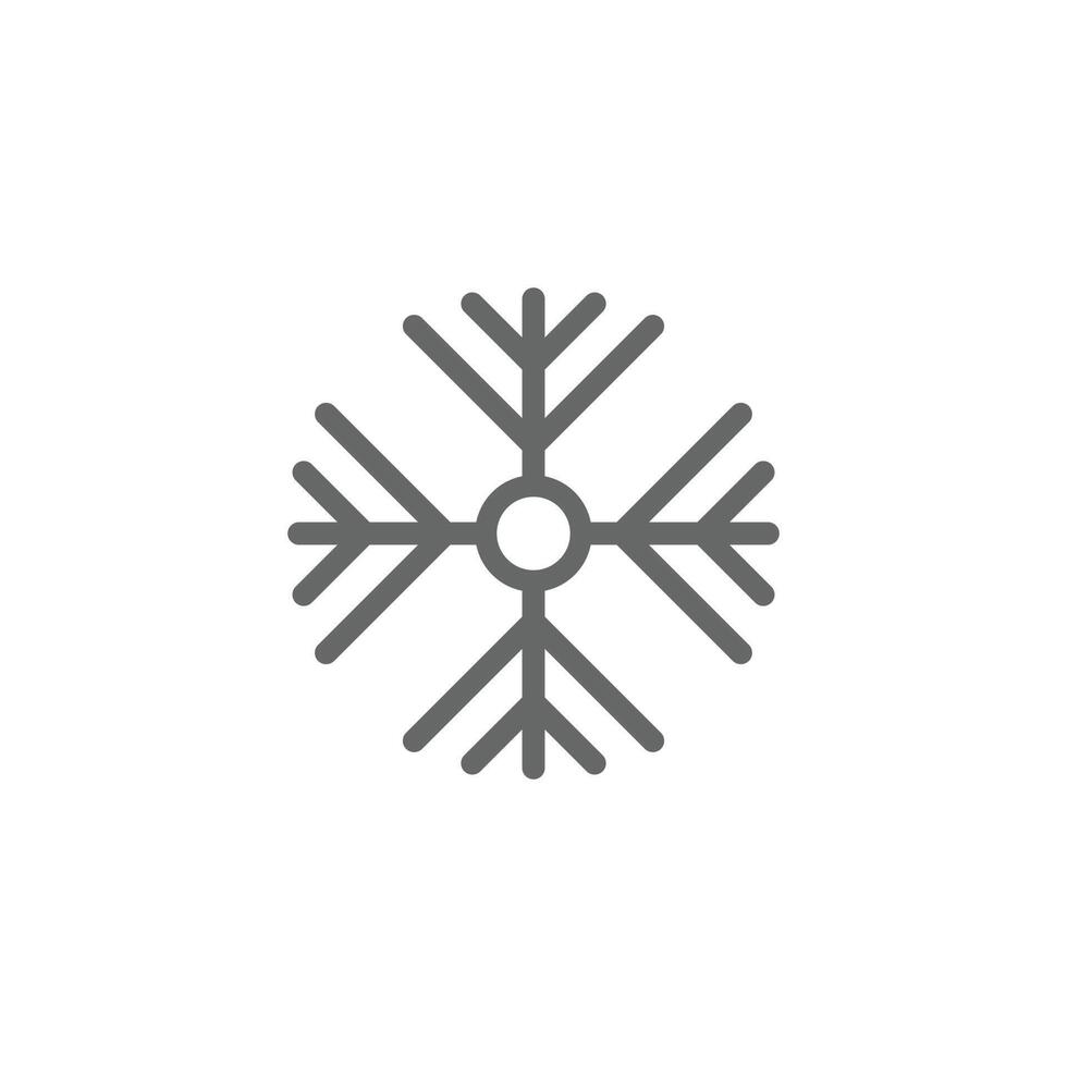 eps10 flocon de neige vectoriel gris ou icône d'art abstrait saison d'hiver isolé sur fond blanc. symbole de flocon de neige dans un style moderne et plat simple pour la conception de votre site Web, votre logo et votre application mobile