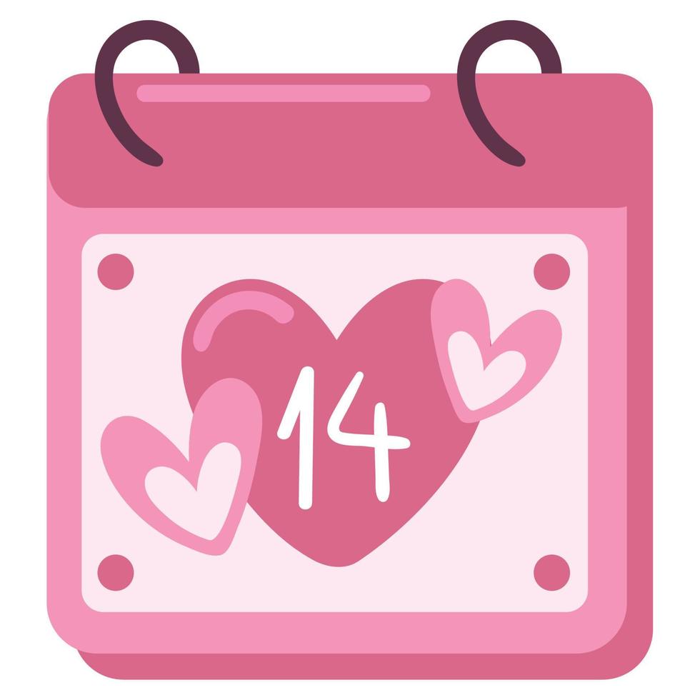 calendrier saint valentin vecteur