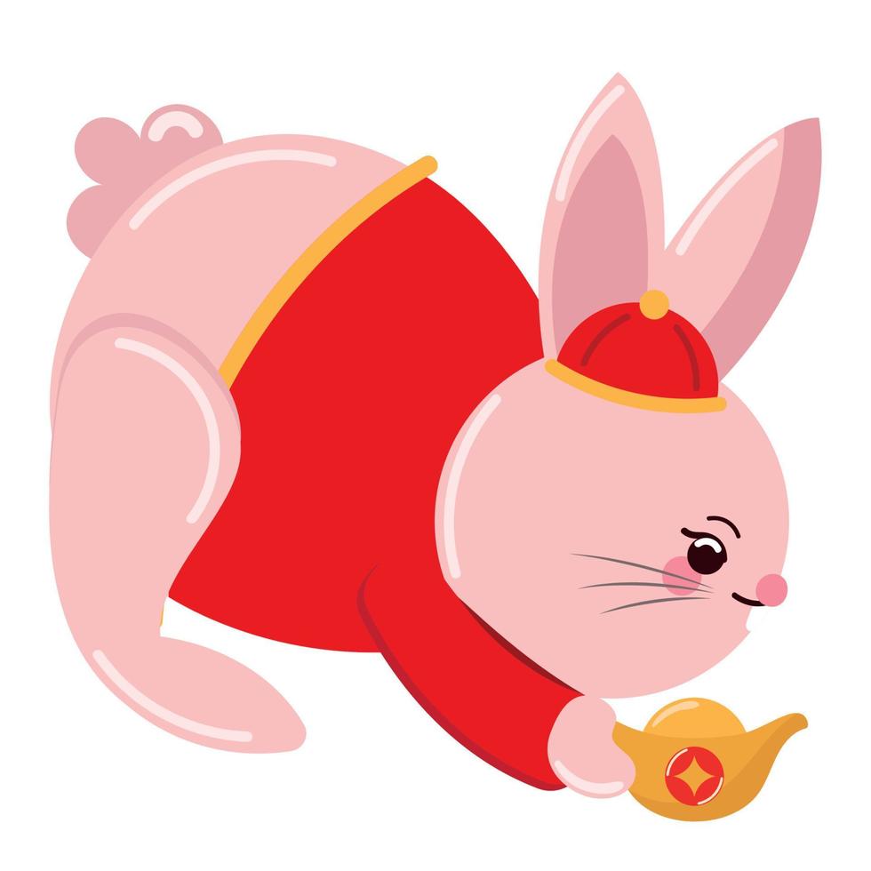 dessin animé lapin nouvel an chinois vecteur