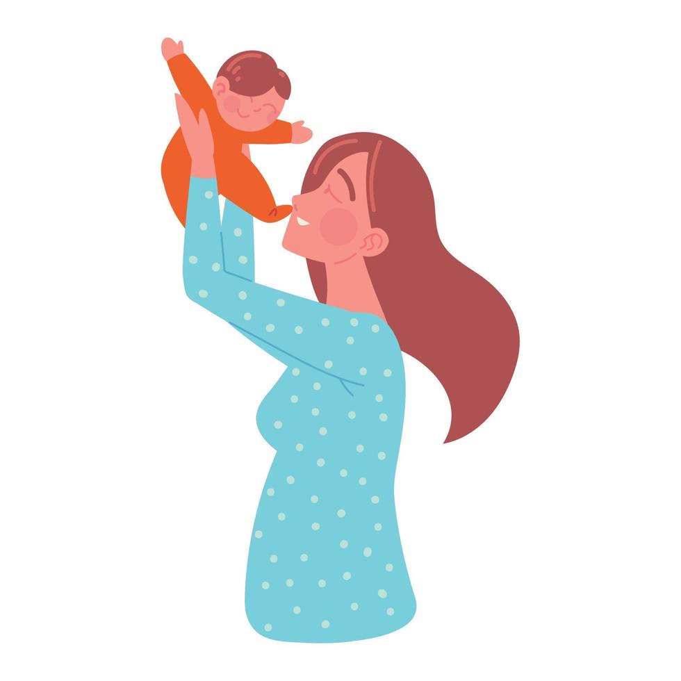 femme avec bébé vecteur