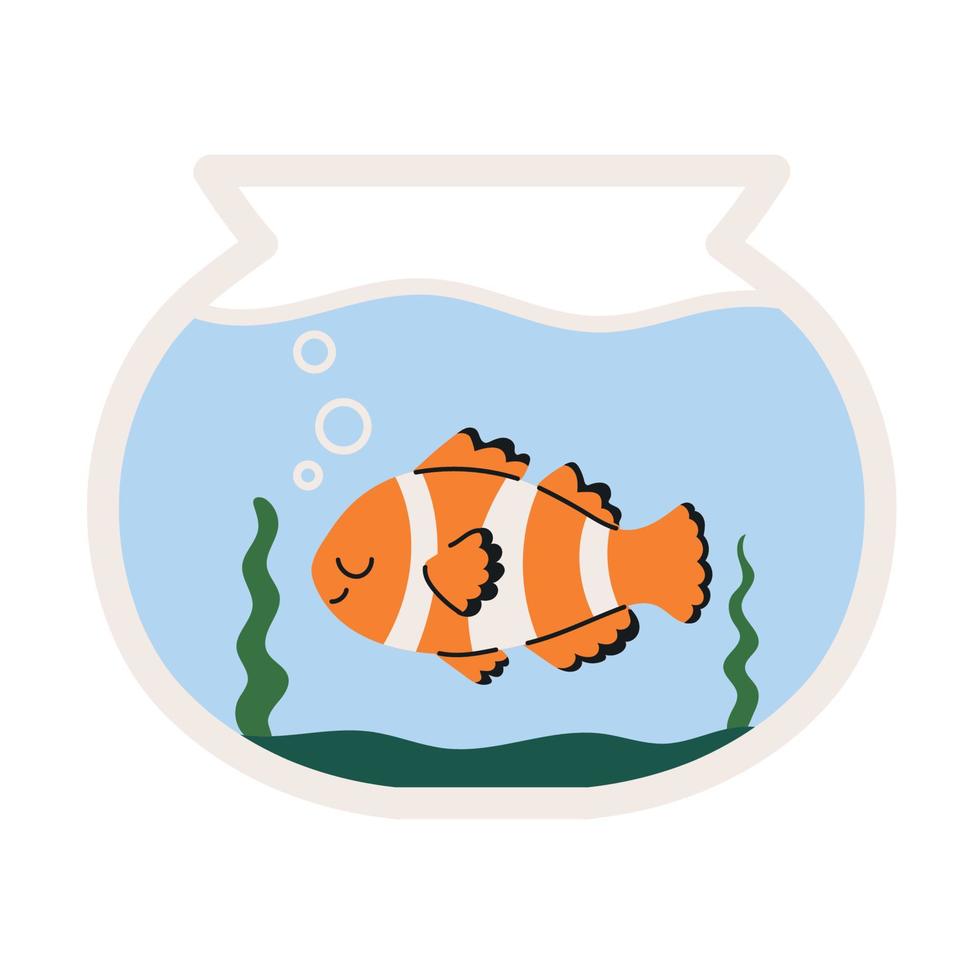 icône de poisson de compagnie vecteur