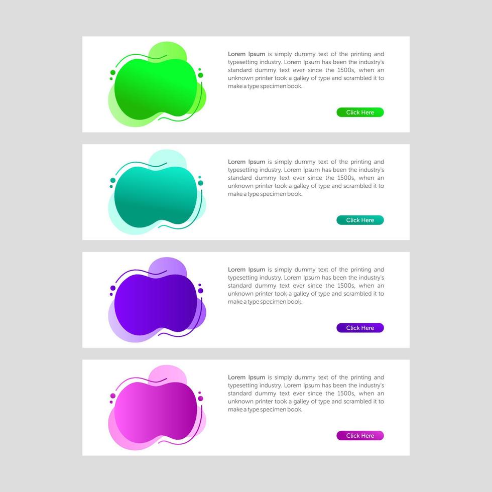 vente de bannières fluides modernes et colorées vecteur