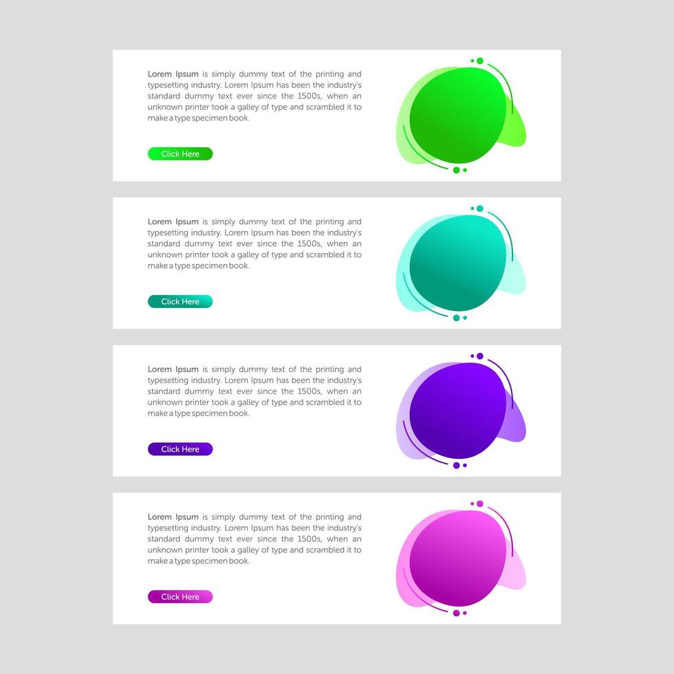 vente de bannières fluides modernes et colorées vecteur