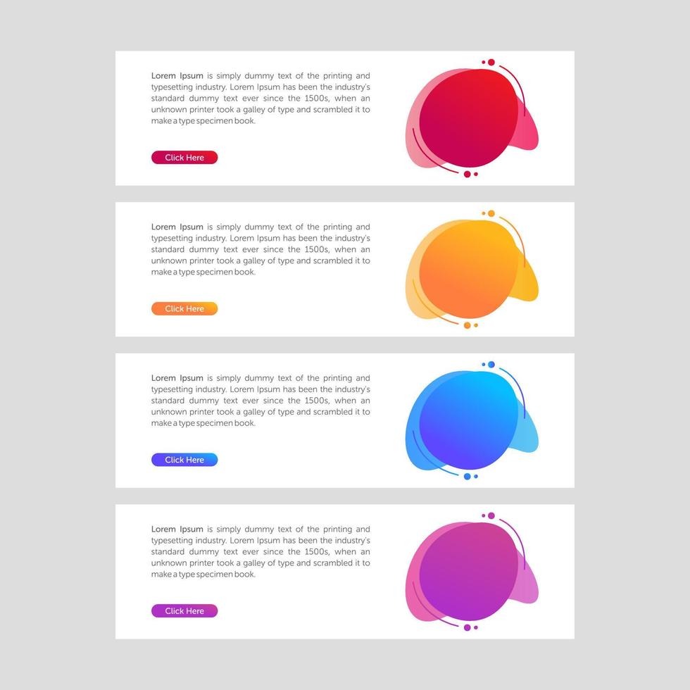 vente de bannières fluides modernes et colorées vecteur