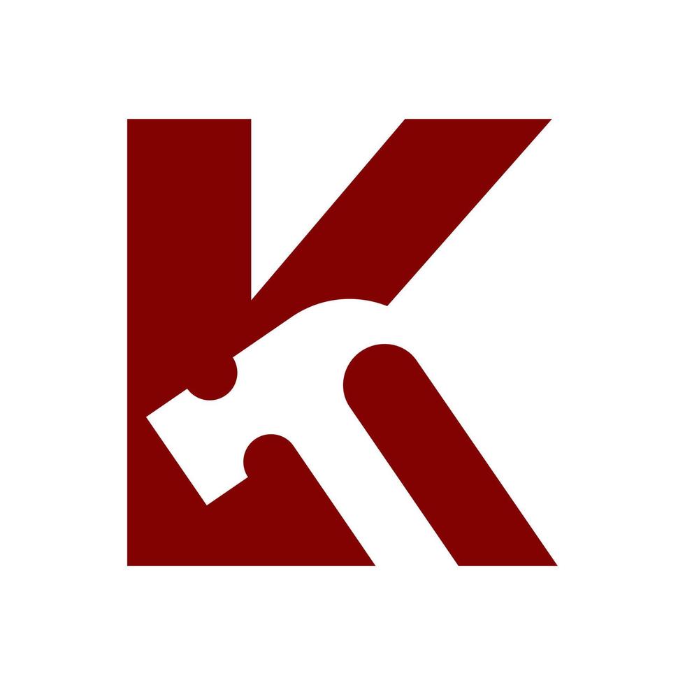 logo initial du marteau k vecteur