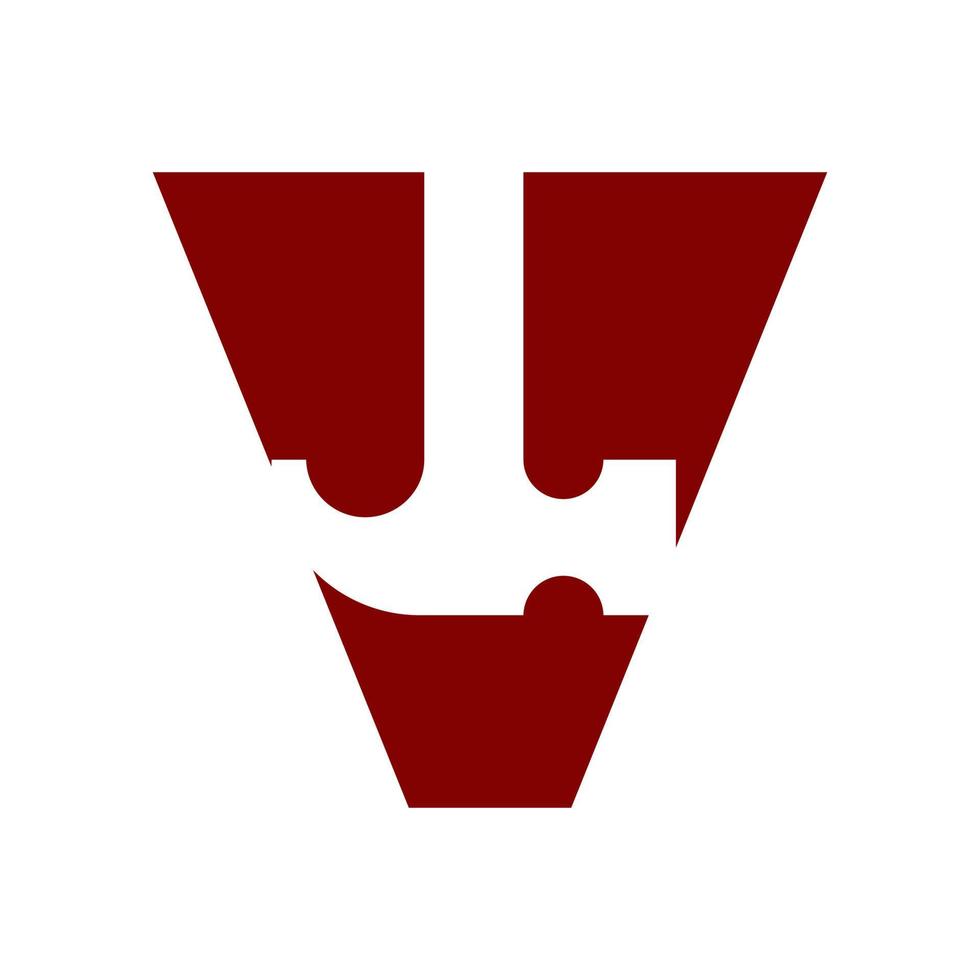 logo initial du marteau v vecteur