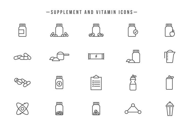 Suppléments gratuits et vecteurs de vitamines vecteur