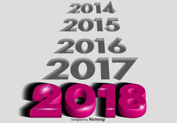 Vector 3d 2018 bonne année vector background