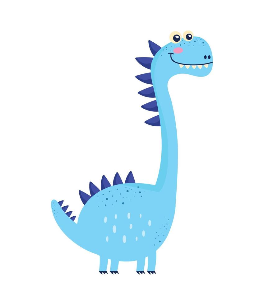 adorable dinosaure bleu vecteur